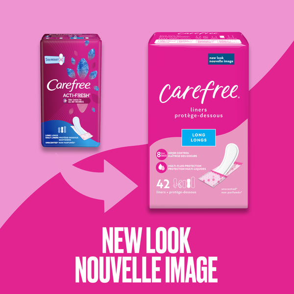 Carefree's new look liner packaging