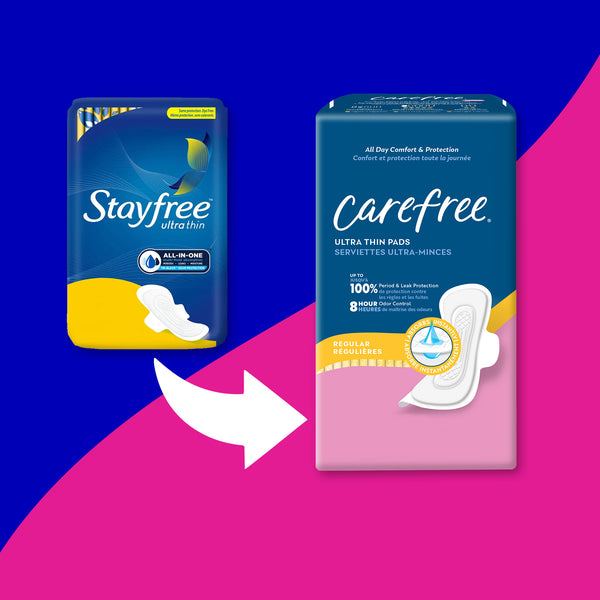 Stayfree® Ultra Thin Regular Pads, With Wings