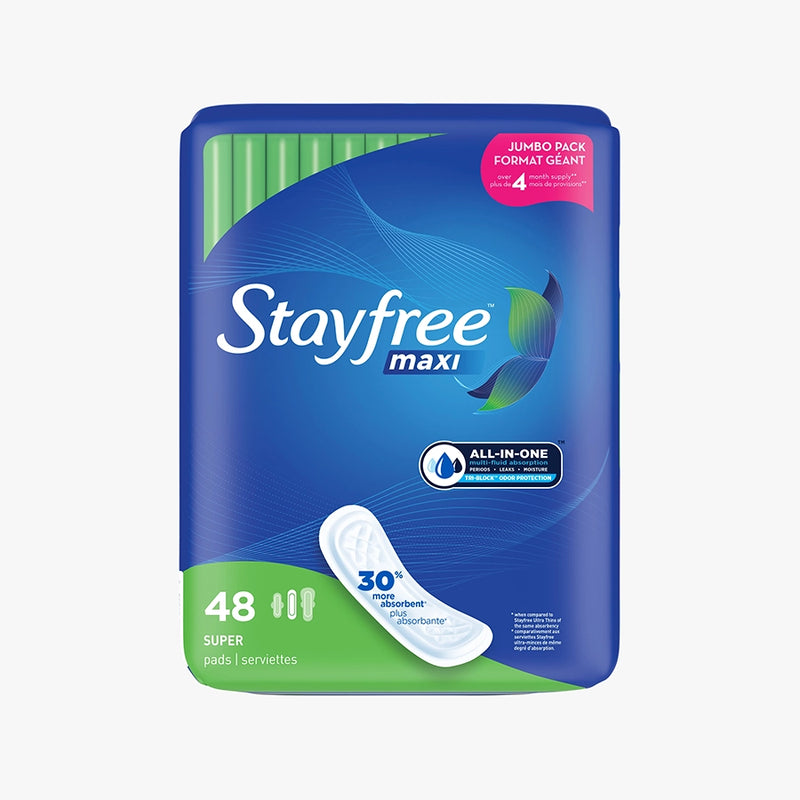 Stayfree® Maxi Super Pads, Without Wings