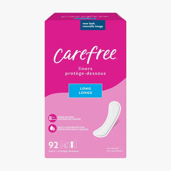 Carefree Panty Liners, Long Liners, Unwrapped, 92ct