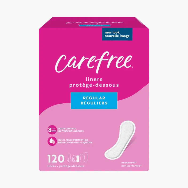 Carefree Panty Liners, Regular Liners, Unwrapped, 120ct